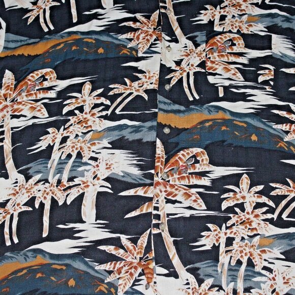 After Dark by Falcon Bay 4XL Aloha Hawaiian Shirt Palm Trees Loop Collar Tropic - Picture 5 of 12